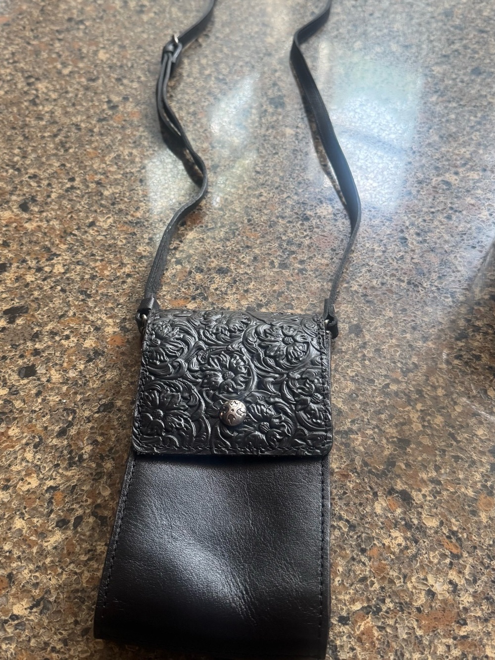 Patricia Nash Rivalta Tooled Leather Phone Crossbody Bag